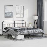 vidaXL Cadre de lit métal sans matelas avec tête de lit noir 183x213cm