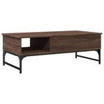 vidaXL Table basse chêne marron 100x50x35cm bois d'ingénierie et métal