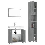 vidaXL Ensemble de meubles de salle de bain 3 Pièces Sonoma gris
