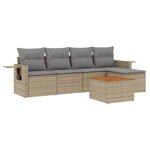 vidaXL Salon de jardin avec coussins 6 Pièces beige résine tressée