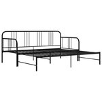 vidaXL Cadre de canapé-lit extensible Noir Métal 90x200 cm