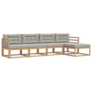 vidaXL Ensemble de canapés d'extérieur 4 pc Blanc et gris clair