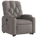 vidaXL Fauteuil inclinable de massage électrique Taupe Tissu
