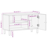 vidaXL Meuble TV noir 80x31x46 cm bois massif de manguier