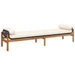 vidaXL Banc de jardin avec coussin noir résine tressée acacia