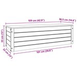 vidaXL Boîte de rangement avec stockage Cire marron 109 x 36 5 x 33 cm