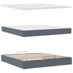 VidaXL Cadre de lit ottoman avec matelas gris foncé 160x200 cm velours