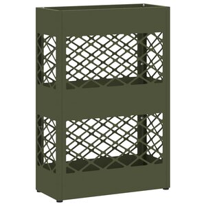 vidaXL Porte-parapluie avec stockage Vert olive 28 x 12 x 41 cm Acier