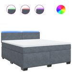 vidaXL Sommier à lattes de lit et matelas Gris foncé 180x200cm Velours