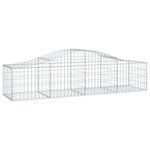 vidaXL Paniers à gabions arqués 2 Pièces 200x50x40/60 cm fer galvanisé