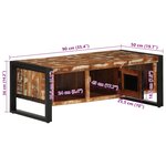 vidaXL Table basse multicolore 90x50x36 cm bois de récupération massif