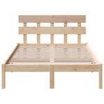 vidaXL Cadre de lit Marron 135 x 190 cm Bois de pin massif