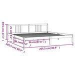 vidaXL Cadre de lit sans matelas bois massif 200x200 cm