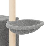 vidaXL Arbre à chat avec griffoirs en sisal Gris clair 145 cm
