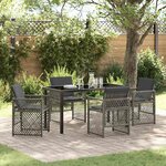 vidaXL Ensemble de salle à manger pour jardin 5 Pièces Gris polyrotin
