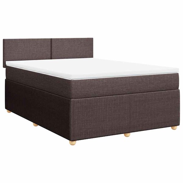 vidaXL Sommier à lattes de lit avec matelas Marron foncé 140x190 cm