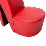 vidaXL Chaise en forme de chaussure à talon haut Rouge Similicuir