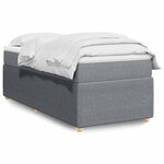 vidaXL Sommier à lattes de lit avec matelas gris clair 80x200 cm tissu