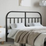 vidaXL Tête de lit métal noir 150 cm