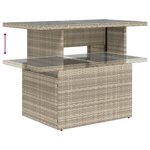 vidaXL Salon de jardin avec coussins 7 Pièces gris clair résine tressée