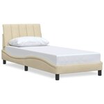 vidaXL Cadre de lit sans matelas crème 90x190 cm tissu