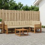 vidaXL Ensemble de canapés d'extérieur 6 Pièces Naturel et Beige