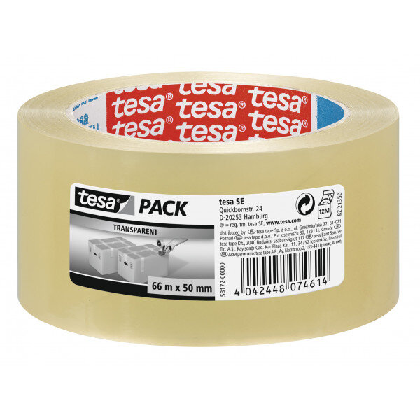 Rouleau adhésif emballage transparent 66m x 50mm tesa pack
