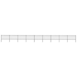 vidaXL Clôture de jardin avec dessus en cerceau Acier 15 3 x 1 m Noir