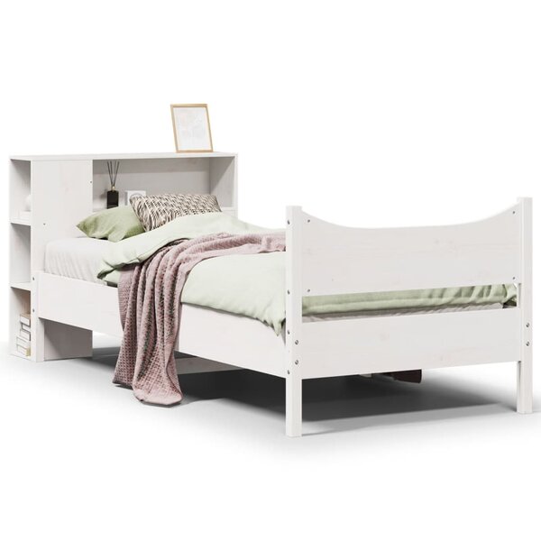 vidaXL Cadre de lit sans matelas blanc 100x200 cm bois de pin massif