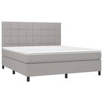 vidaXL Sommier à lattes de lit avec matelas Gris clair 180x200cm Tissu
