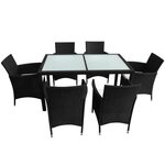 vidaXL Ensemble à manger d'extérieur 7 Pièces et coussins résine tressée