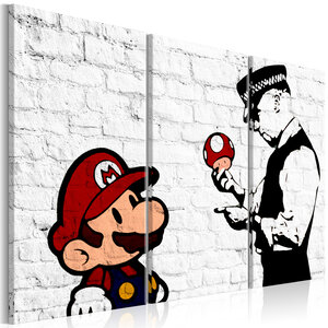 Tableau - mario bros (banksy) l x h en cm 120x80