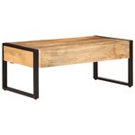 vidaXL Table basse 100x54x40 cm bois de manguier solide et fer