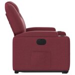 vidaXL Fauteuil inclinable électrique rouge bordeaux tissu