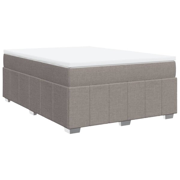 vidaXL Sommier à lattes de lit avec matelas Taupe 140x190 cm Tissu