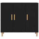 vidaXL Buffet Chêne noir 90 x 34 x 80 cm Bois d'ingénierie