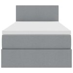 vidaXL Lit avec rangement et matelas Gris clair 90 x 190 cm Velours