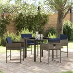 vidaXL Ensemble de salle à manger pour jardin 5 Pièces Gris Poly rotin