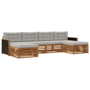 vidaXL Ensemble de canapés d'extérieur 6 pc Bois d'Acacia Massif