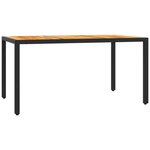 vidaXL Ensemble à manger de jardin coussins 7Pièces Noir Résine tressée