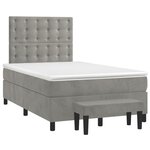 vidaXL Sommier à lattes de lit et matelas Gris clair 120x200cm Velours