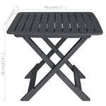 vidaXL Ensemble de bistro pliable 3 Pièces Plastique Anthracite