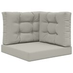 vidaXL Coussin de canapé d'extérieur 3 Pièces Gris Polyester