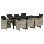 vidaXL Ensemble de salle à manger pour jardin 9 pc Gris clair