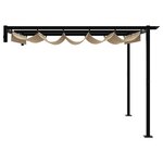 vidaXL Gazebo mural Taupe Acier
