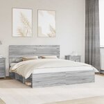 vidaXL Cadre de lit Gris Sonoma 180 x 200 cm Pin massif