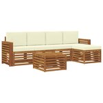 vidaXL Ensemble de canapés d'extérieur 6 pc Naturel et Crème