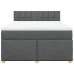 vidaXL Sommier à lattes de lit avec matelas Gris foncé 140x200cm Tissu