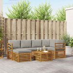 vidaXL Ensemble de canapés d'extérieur 7 pc Gris Naturel et Clair