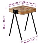 vidaXL Table d'appoint Teck massif de récupération
